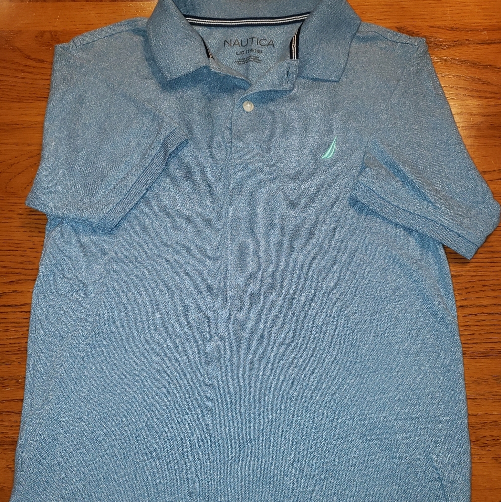 Boys Nautica Collar Shirt Size XL Blue/White